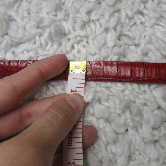 Elliot Rhodes red‎ leather croc embossed belt - Picture 8 of 8